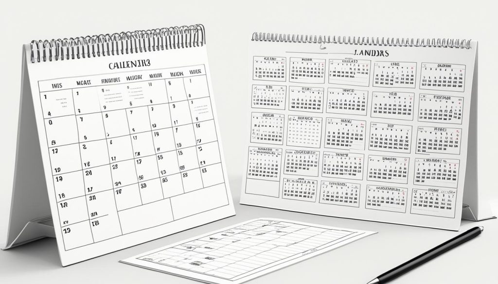 What types of calendars can be printed (desk, wall, pocket, etc.)?